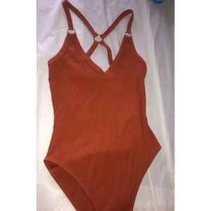 Rusty orange o-ring bodysuit